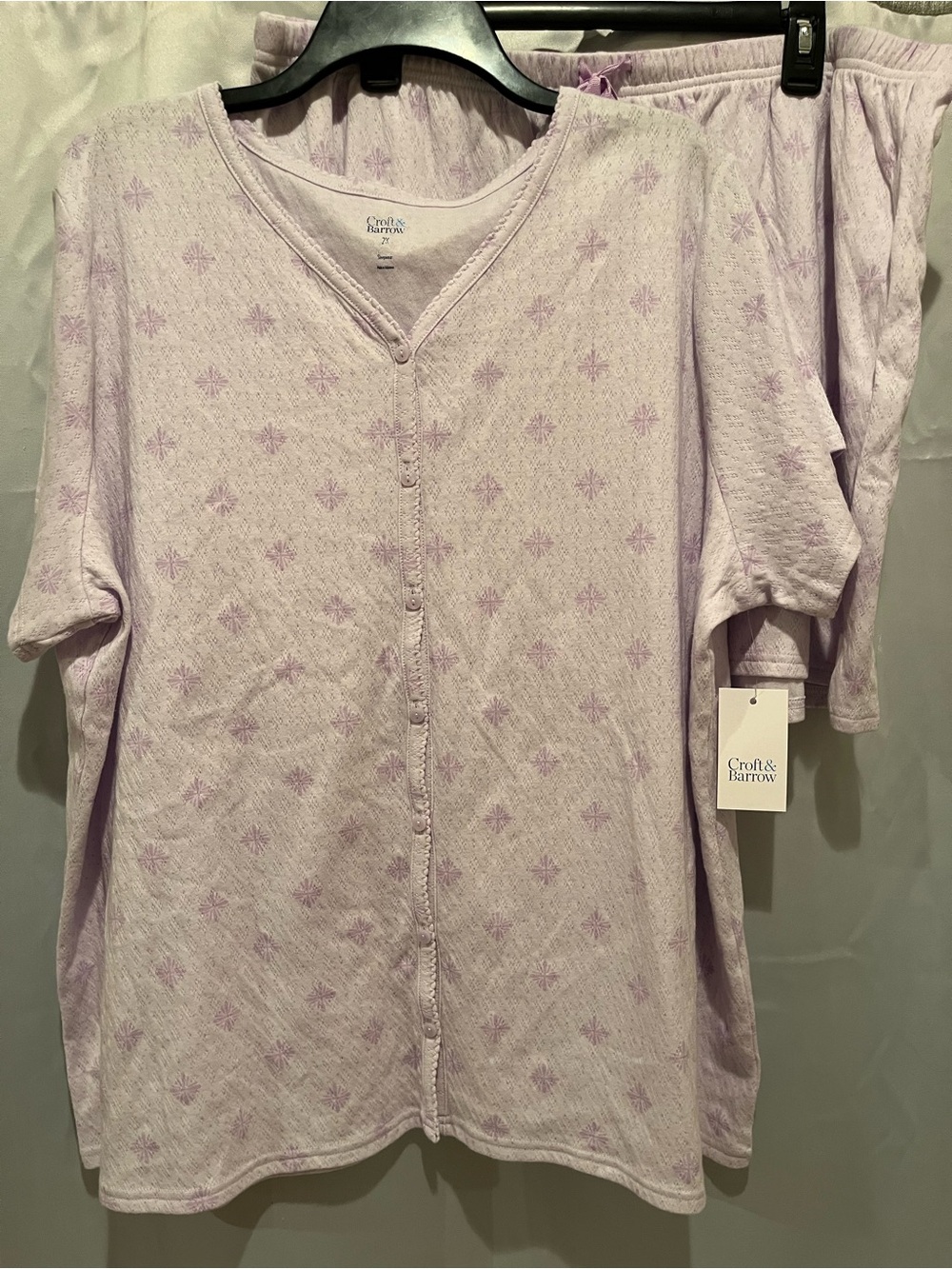 Croft & Barrow Textured Knit Pajama Top and Shorts Set